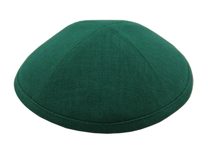 Linen Kippot Green Jessy Judaica