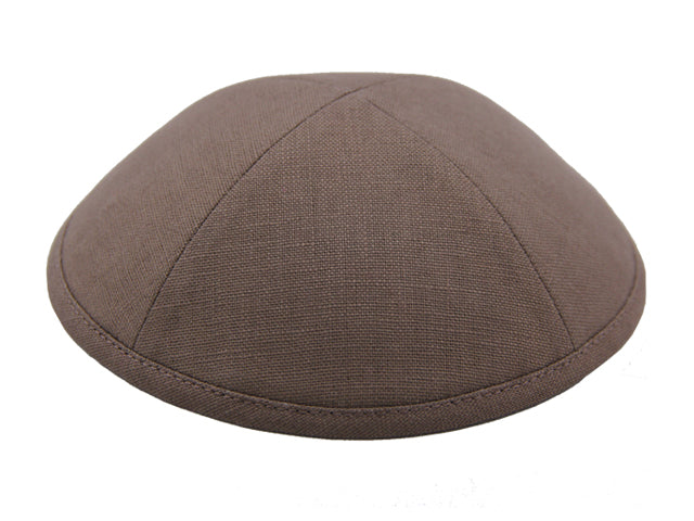 Linen Kippot Dark Brown Jessy Judaica