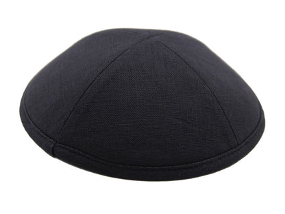 Linen Kippot Light Black Jessy Judaica