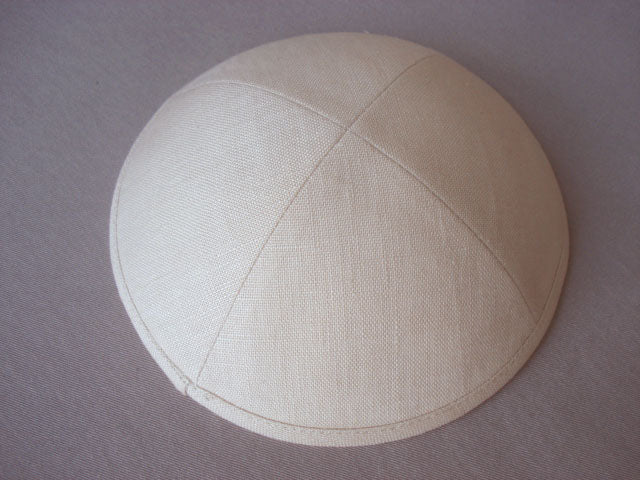 Linen Kippot Light Beige 2 Jessy Judaica