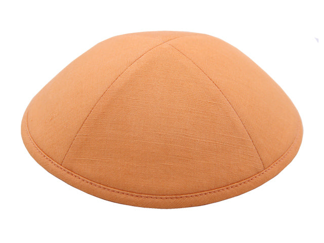 Linen Kippot Persian Orange Jessy Judaica