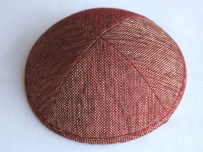 Linen Kippot Burgundy Jessy Judaica