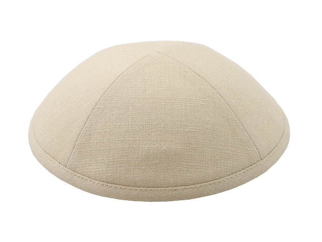 Linen Kippot Beige Jessy Judaica