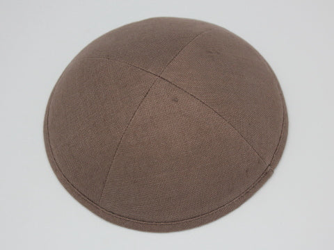 Linen Kippot Coffee Jessy Judaica