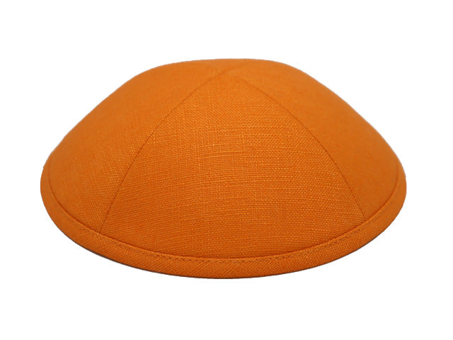 Linen Kippot Orange Jessy Judaica