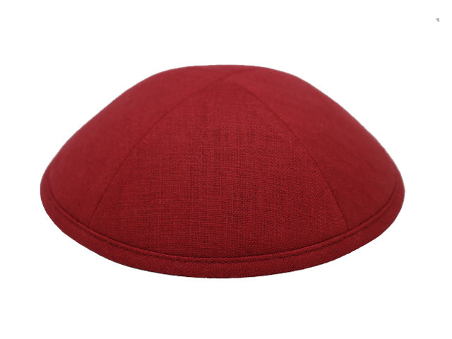 Linen Kippot Dark Red Jessy Judaica