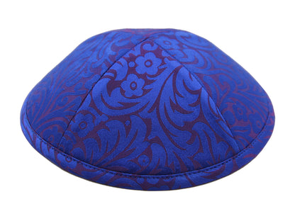 Silk Kippot Eggplant Royal Blue Jessy Judaica