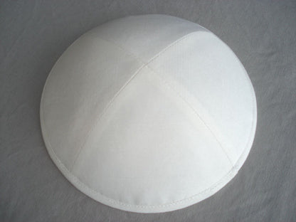 Silk Kippot Raw White Jessy Judaica