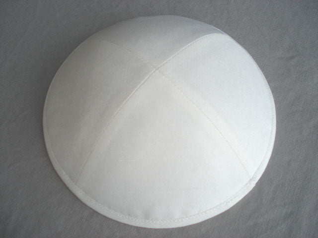 Silk Kippot Raw White Jessy Judaica