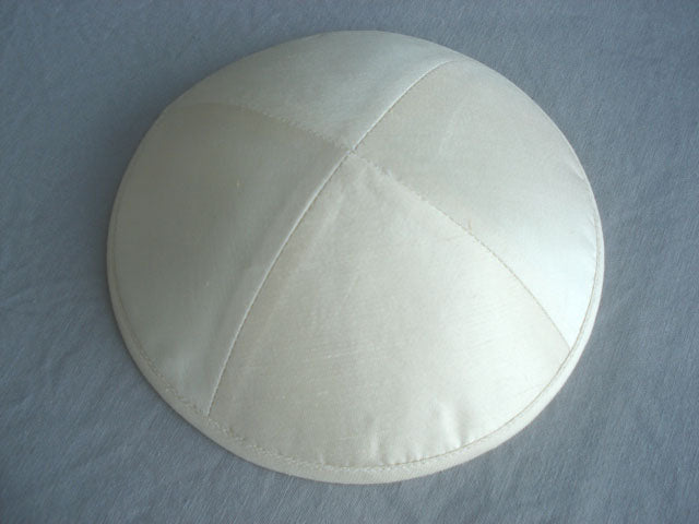 Silk Kippot Raw Ivory Jessy Judaica