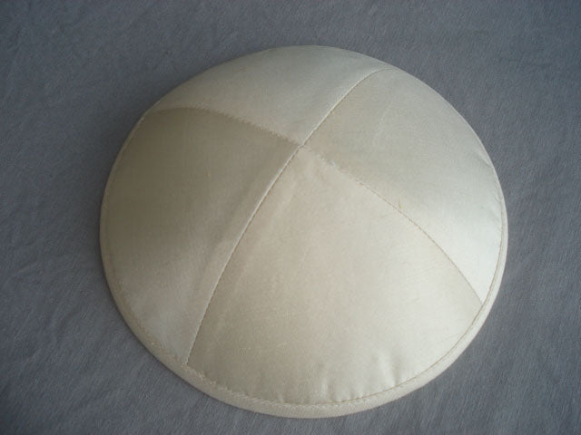 Silk Kippot Raw Light Beige Jessy Judaica