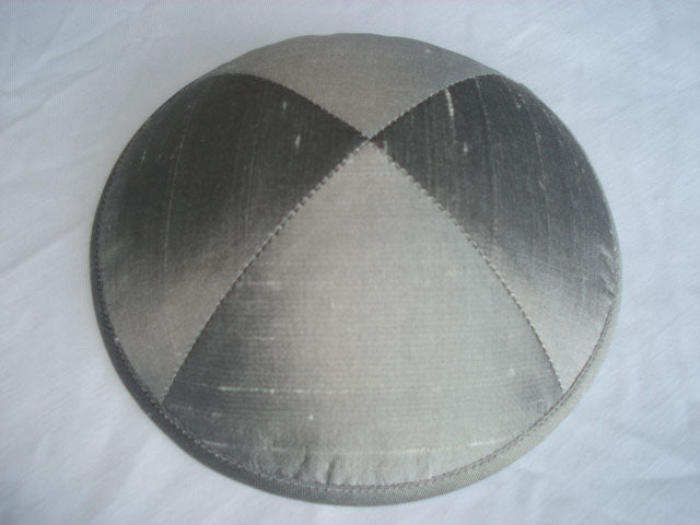 Silk Kippot Dark Grey Jessy Judaica