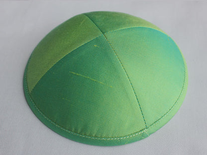 Silk Kippot Yellow Green Jessy Judaica