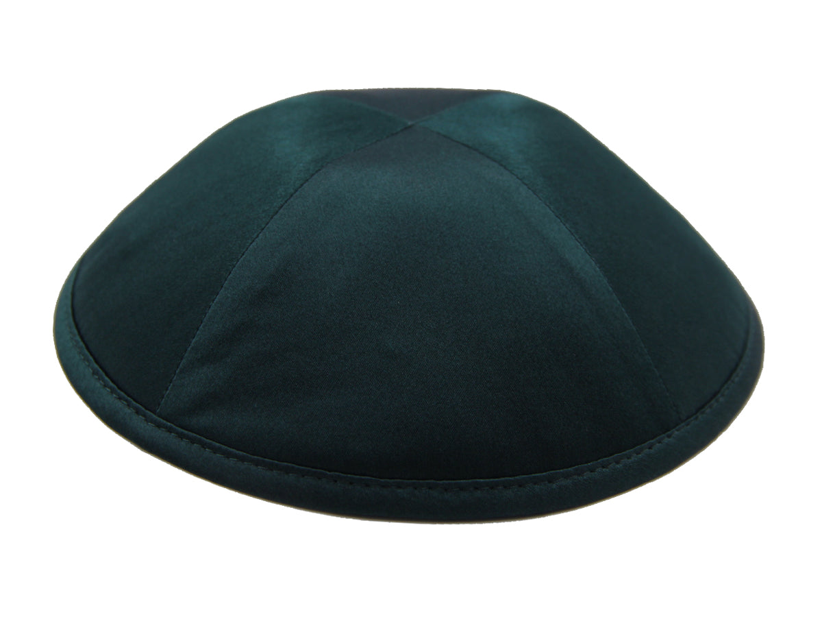 Silk Kippot Dark Green Jessy Judaica