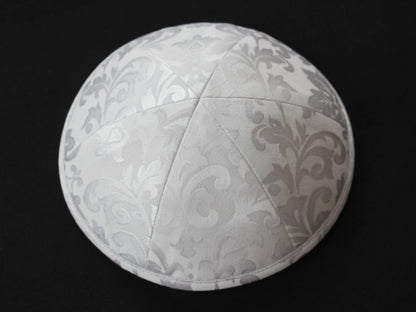 Silk Kippot Light Grey Jessy Judaica