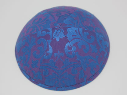 Silk Kippot Purple Royal Blue Jessy Judaica