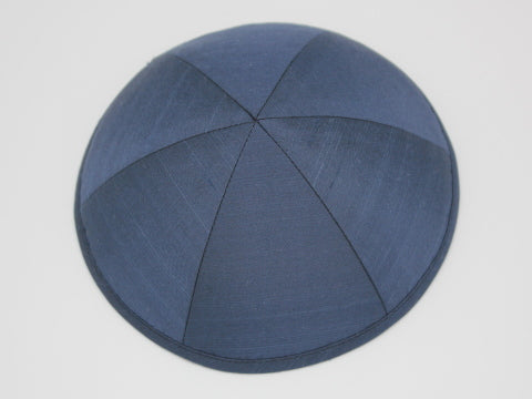 Silk Kippot Navy Blue Jessy Judaica