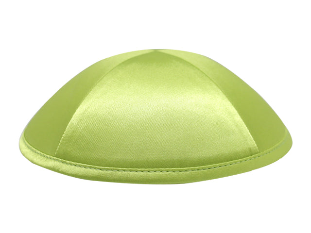 Satin Kippot Lime Jessy Judaica