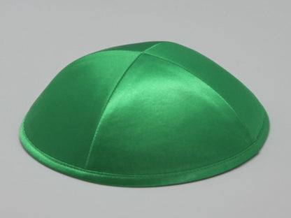 Satin Kippot Green Jessy Judaica