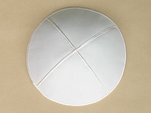 Vegan Suede Kippot-ECO Friendly White Jessy Judaica