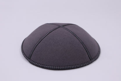 Vegan Suede Kippot-ECO Friendly Dark Grey Jessy Judaica