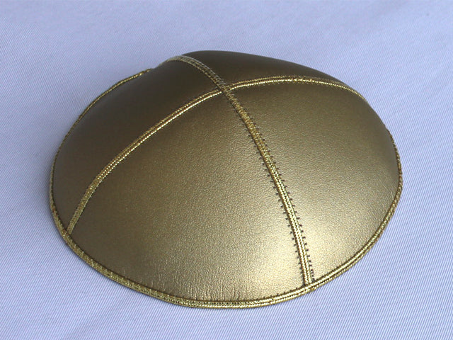 Vegan Suede Kippot-ECO Friendly Gold Jessy Judaica