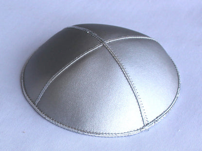 Vegan Suede Kippot-ECO Friendly Silver Jessy Judaica