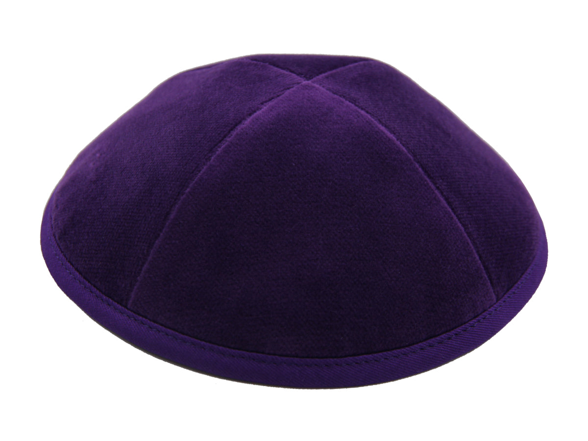 Velvet Kippot Purple Jessy Judaica