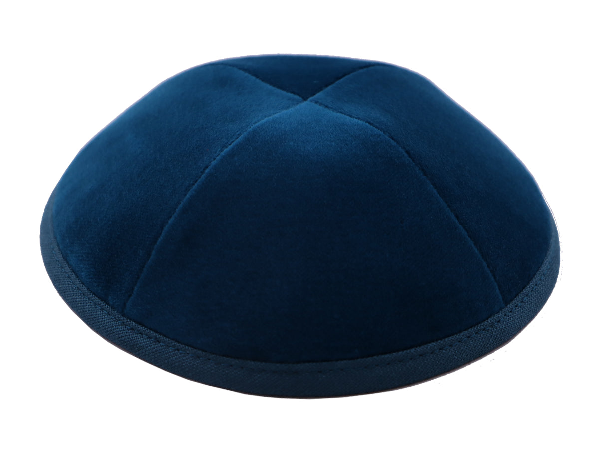 Velvet Kippot Dark Cerulean Jessy Judaica