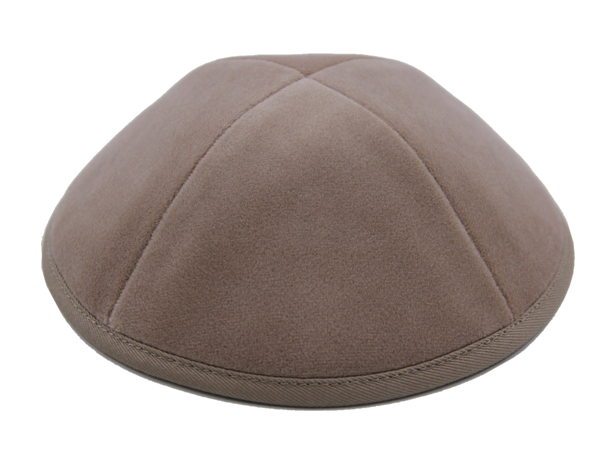 Velvet Kippot Light Brown Jessy Judaica