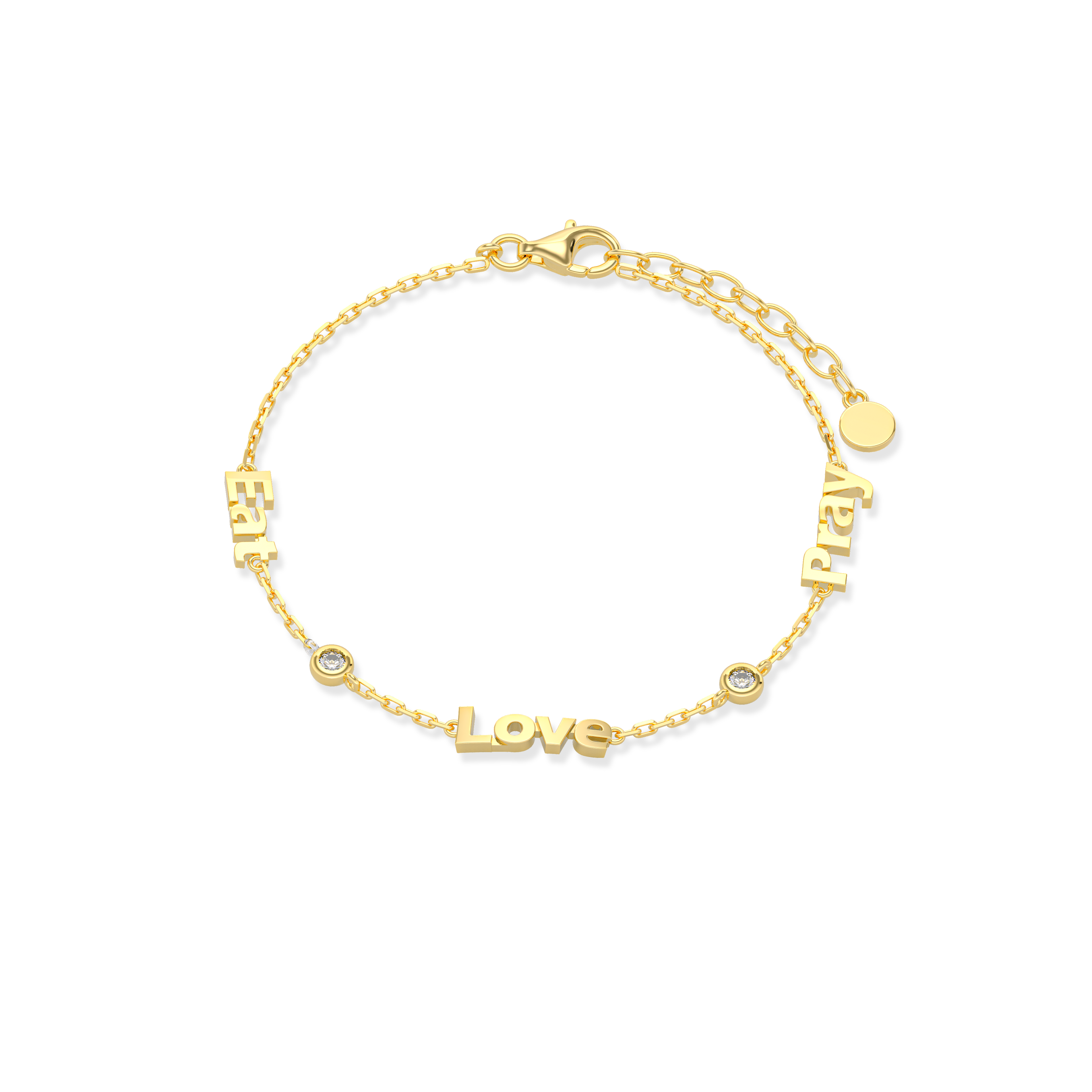 Linked by Love – Name Bracelet with Emotional Spark SB002G OPJ Studio
