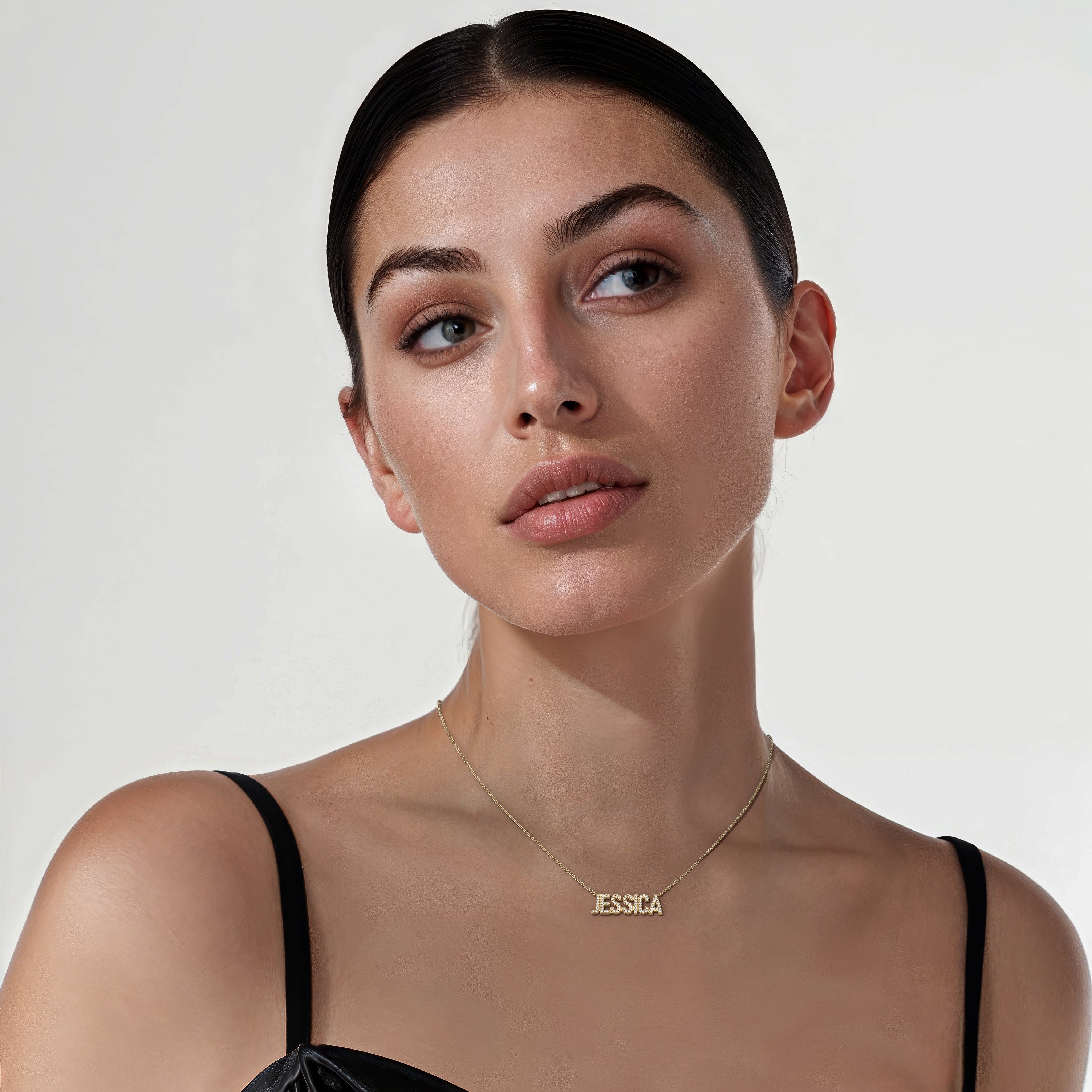 JAQUELINE Gold Plated Silver Signature Name Necklace AW24N002GD OPJ Studio
