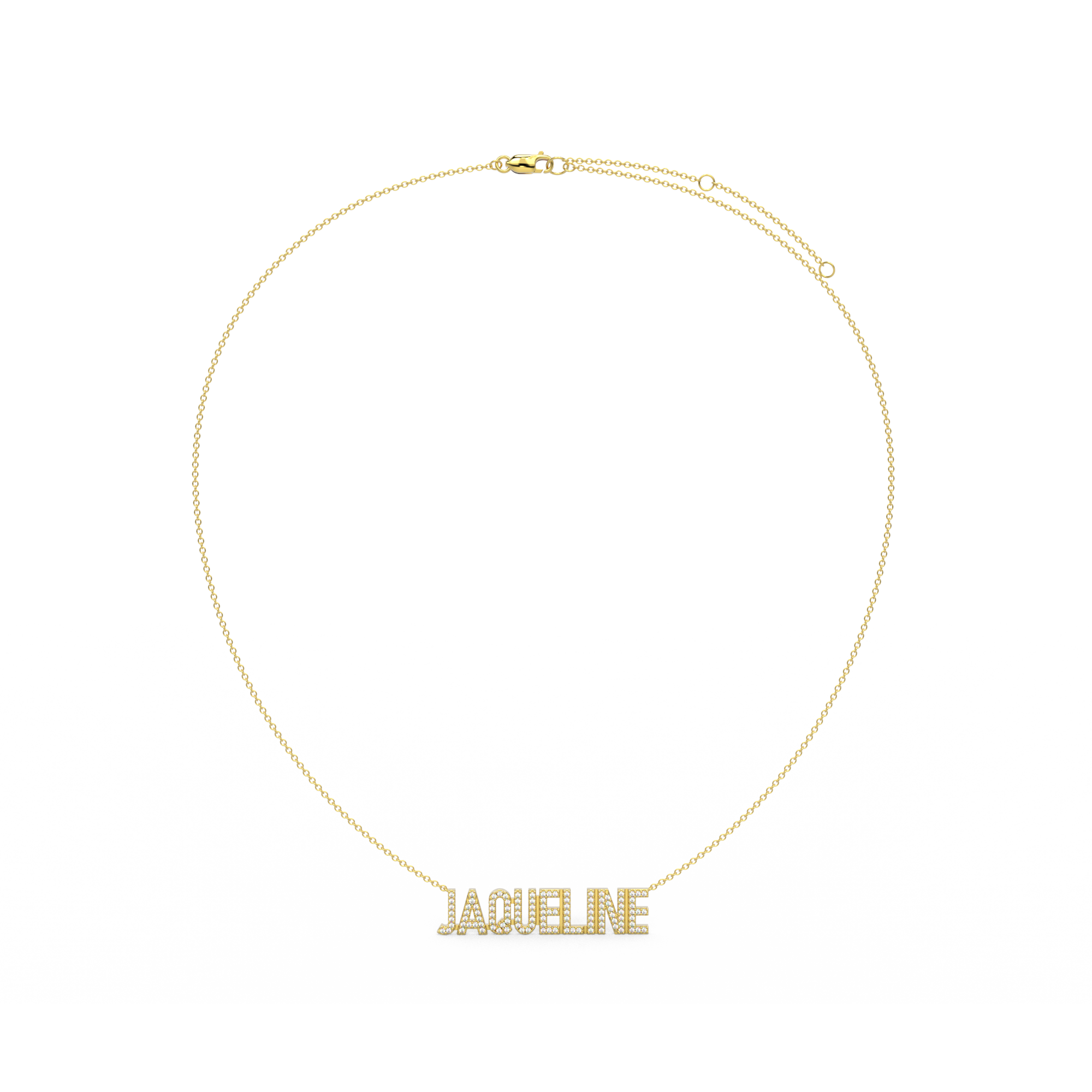 JAQUELINE Gold Plated Silver Signature Name Necklace AW24N002GD OPJ Studio
