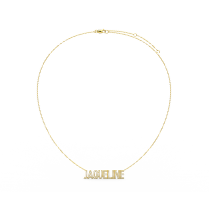 JAQUELINE Gold Plated Silver Signature Name Necklace AW24N002GD OPJ Studio