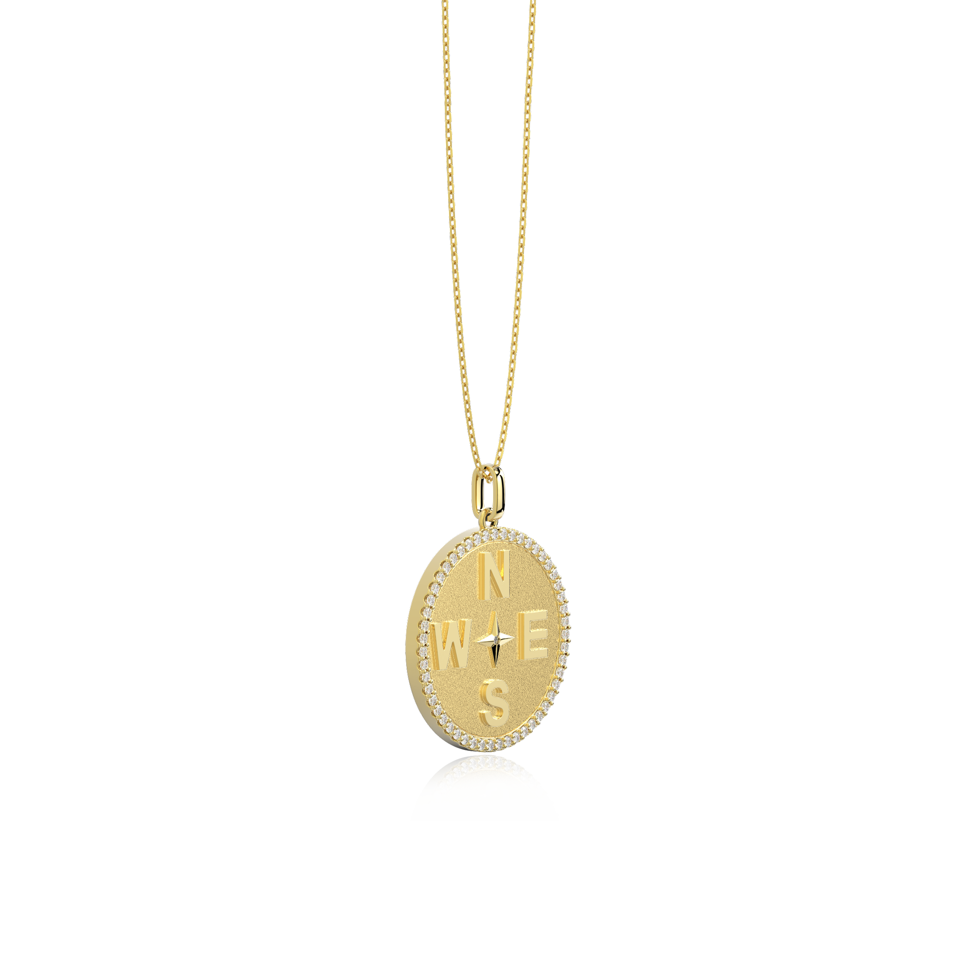 18k Gold Plated Personal Story Medallion Necklace – Lucky Symbol & Engravable AW24N001G OPJ Studio