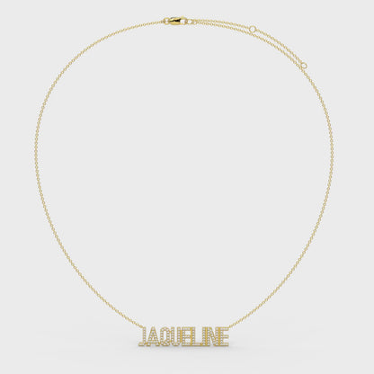 JAQUELINE Gold Plated Silver Signature Name Necklace AW24N002GD
